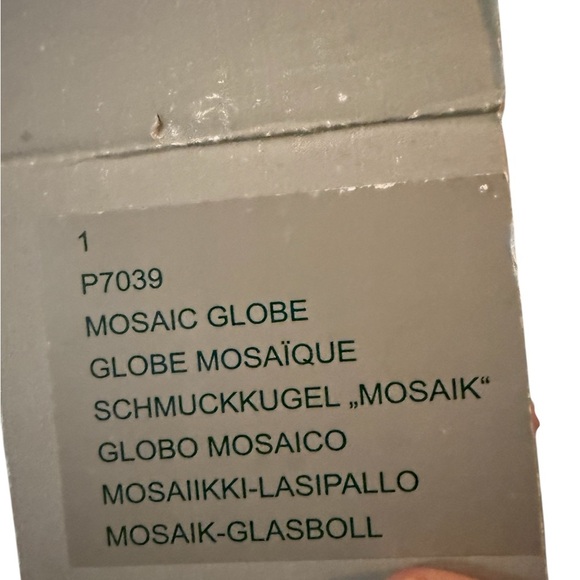 PartyLite Mosaic Glass Globe Ornament P7039 – Hand Blown Romania - Picture 7 of 9